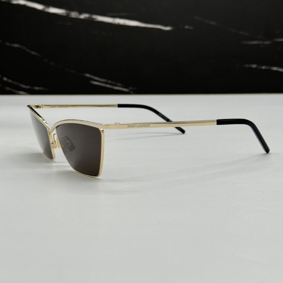 NEW SL637 003 SAINT LAURENT GOLD WOMEN SUNGLASSES SL 637 001 SAINT LAURENT - Picture 6 of 11